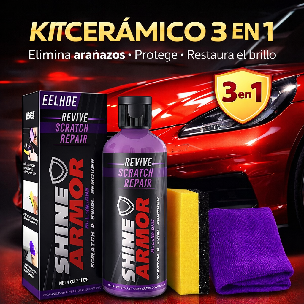 AutoClean™ 3 en 1- Kit De Revestimiento Cerámico Para Arañazos de Coche