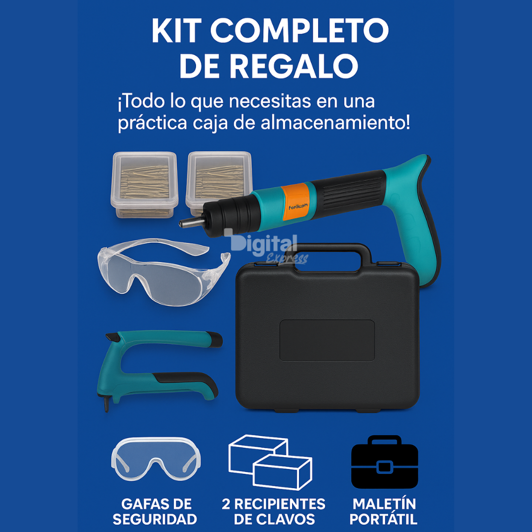 IronTool™ - Pistola de Clavos Profesional de Alta Precisión | Kit Premium de Regalo (LIQUIDACIÓN POR CIERRE)