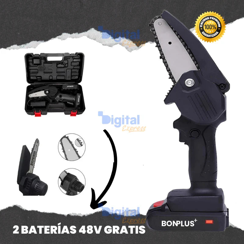 Mini Motosierra Eléctrica Portátil con 2 Baterías 48V Gratis