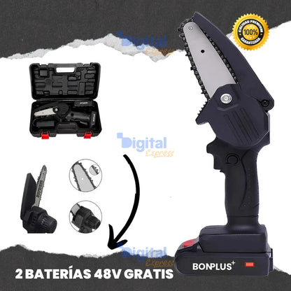 Mini Motosierra Eléctrica Portátil con 2 Baterías 48V Gratis