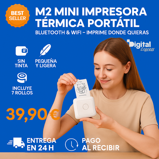 M2 Mini Impresora Térmica Portátil Bluetooth & WiFi – Imprime Donde Quieras 🖨️📱