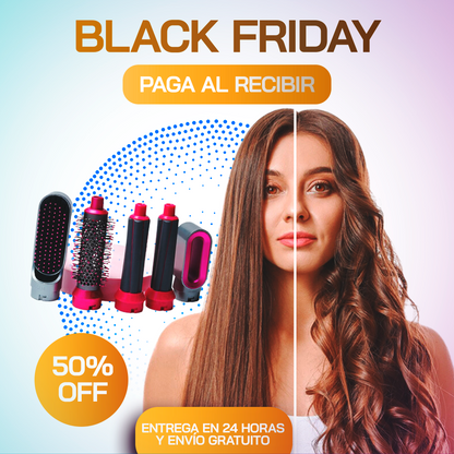 🔥Black Friday🔥 HairLiss™ - Cepillo de Aire Caliente 5 en 1 – Seca, Alisa y Da Volumen en Minutos