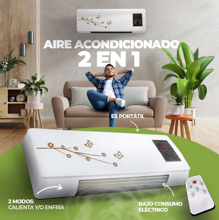 🔥Black Friday🔥 Mini Aire Acondicionado Portátil 2 en 1 - Calienta y Enfría al instante, con Bajo Consumo Energético