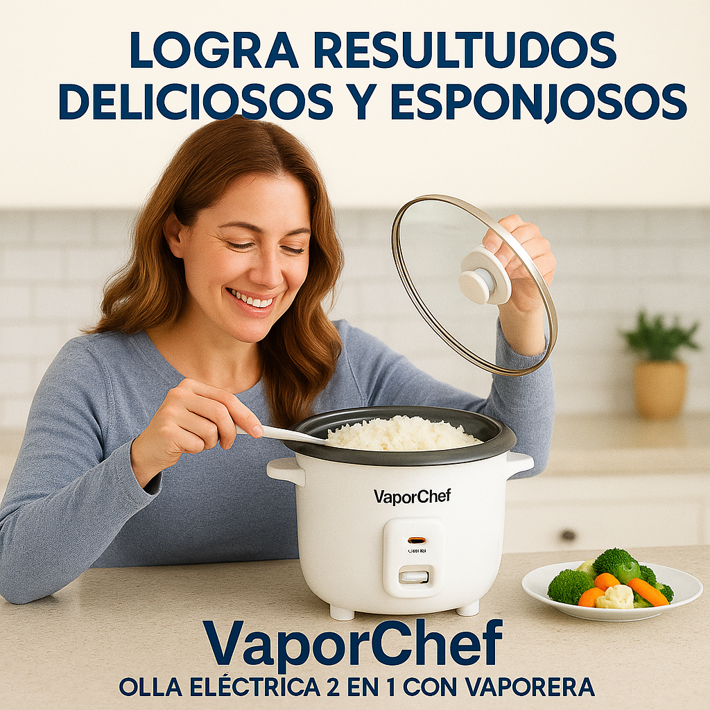 VaporChef™ - Olla Eléctrica 2 en 1 con Vaporera (LIQUIDACIÓN TOTAL - ¡Llévate la tuya con 70% OFF!)