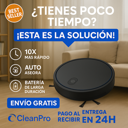 Robot Aspirador CleanPro™ | Limpia, Aspira y Pule Tu Hogar Sin Esfuerzo (LIQUIDACIÓN POR CIERRE)