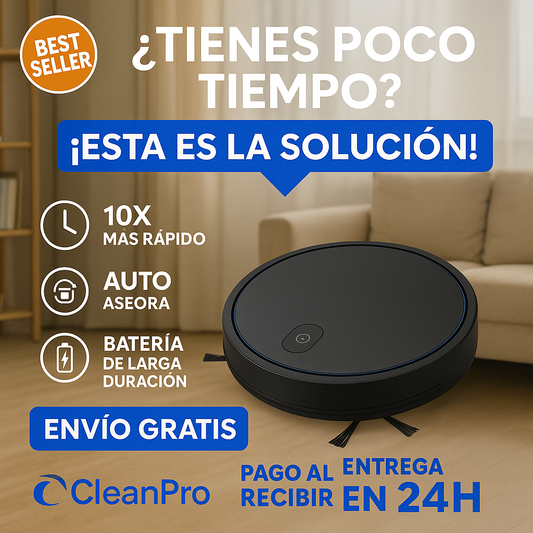 Robot Aspirador CleanPro™ | Limpia, Aspira y Pule Tu Hogar Sin Esfuerzo (LIQUIDACIÓN POR CIERRE)