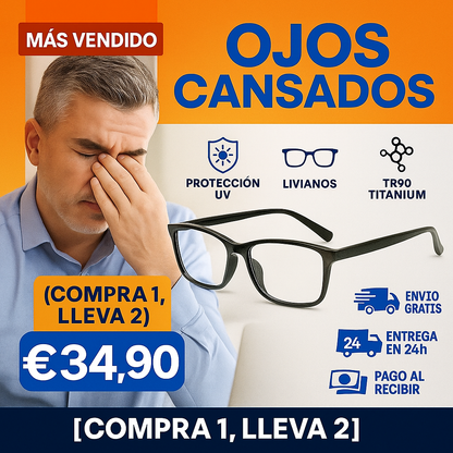 [COMPRA 1, LLEVA 2] Gafas Titanium ProStyle™ TR90 – Protección UV y Diseño Moderno (ÚLTIMAS UNIDADES)