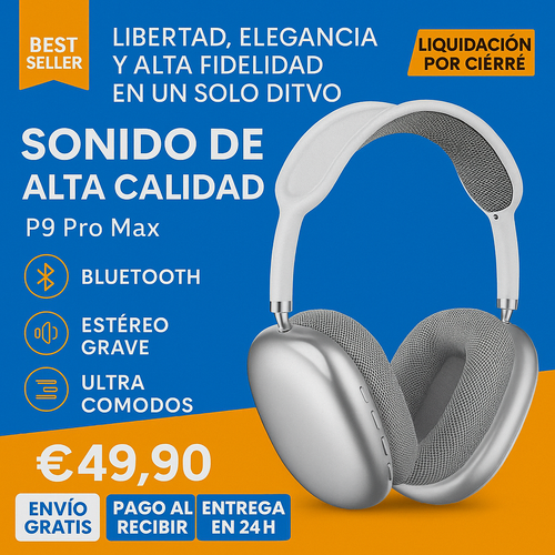 Auriculares Bluetooth Diseño Moderno y Som Potente - Nimbus Pro Max (LIQUIDACION POR CIERRE)