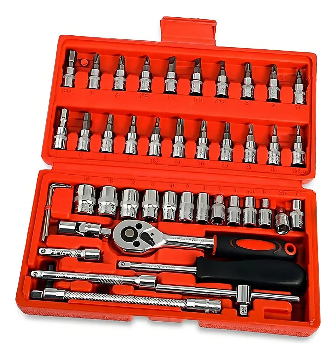 [KIT COMPLETO 46x1] MasterRachet® – Maletín Profesional con Llaves de Tubo y Accesorios