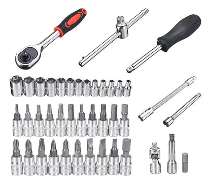 [KIT COMPLETO 46x1] MasterRachet® – Maletín Profesional con Llaves de Tubo y Accesorios