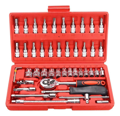 [KIT COMPLETO 46x1] MasterRachet® – Maletín Profesional con Llaves de Tubo y Accesorios