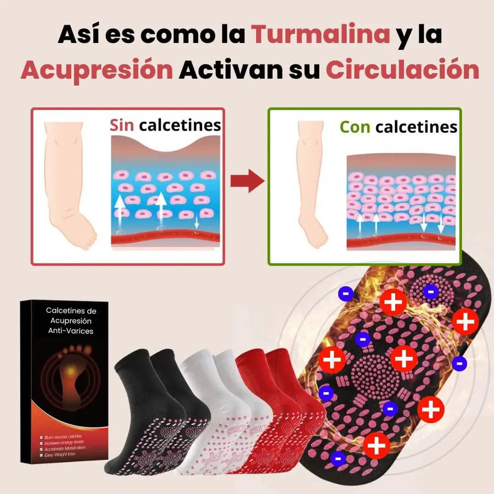 (Paga 1 y Recibe 1 Gratis) Calcetines de Acupresión Antivarices – Talla Universal (Compatible con cualquier tamaño).