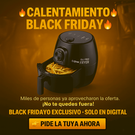 🔥Calentamiento Black Friday🔥Air fryer 3.8L de Capacidad - Termostato Regulable Hasta 200ºC.
