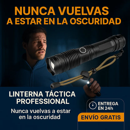 ForceTac - Linterna Táctica Profesional [Ultra Potente, Recargable y Resistente al Agua]
