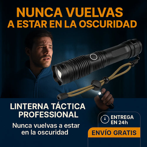 ForceTac - Linterna Táctica Profesional [Ultra Potente, Recargable y Resistente al Agua]