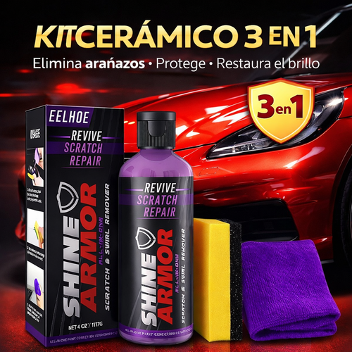 AutoClean™ 3 en 1- Kit De Revestimiento Cerámico Para Arañazos de Coche