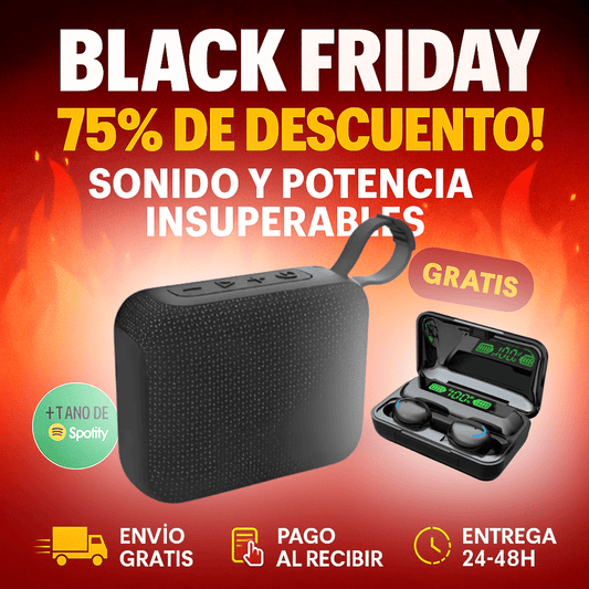 POTENCIA Y SONIDO IMBATIBLES - ¡El ALTAVOZ PORTÁTIL GO4™ + Auriculares PRO de Regalo! 🔥Calentamiento Black Friday🔥