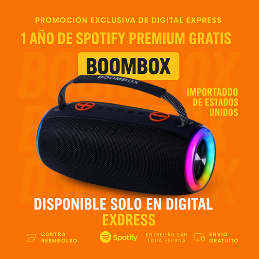 POTENCIA Y SONIDO IMBATIBLES! ¡El BOOMBOX 360 HA LLEGADO +1 Año de Suscripción a Spotify Premium Gratis