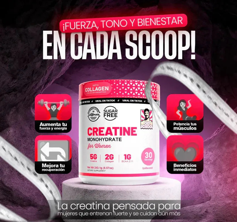 FitGlow™ - Creatina Monohidratada para Mujeres con Colágeno y Efecto Tonificador