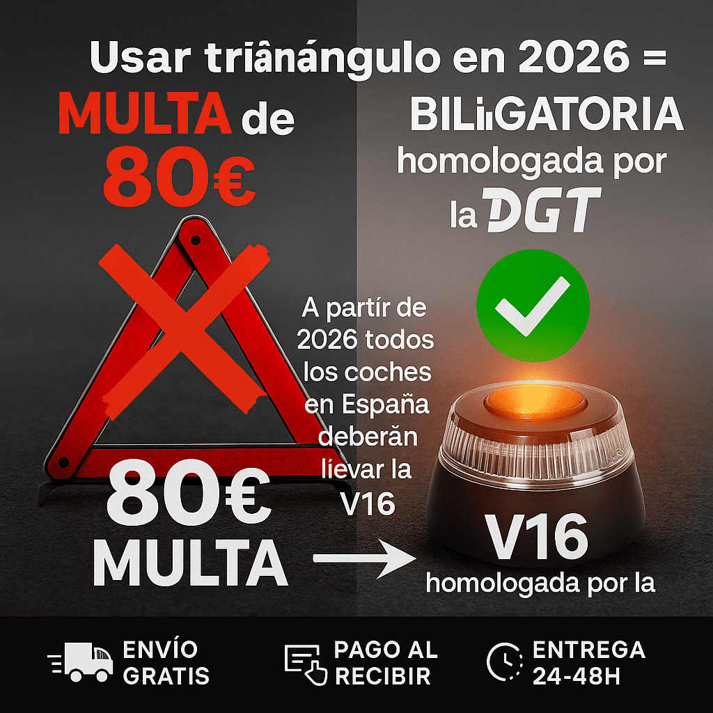 Baliza de Luz Emergencial V16 con Geolocalización – Obligatoria en 2026 (Aprobada por la DGT)