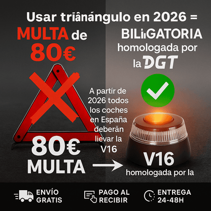 Baliza de Luz Emergencial V16 con Geolocalización – Obligatoria en 2026 (Aprobada por la DGT)