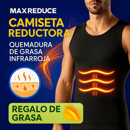 MAXREDUCE - Camiseta Reductora - Tecnología Iónica e Infrarroja + Altavoz GO4™ de REGALO 🎁