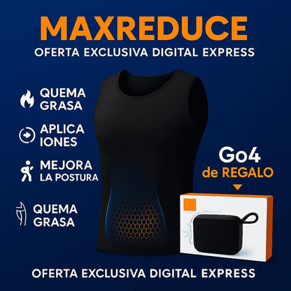 MAXREDUCE - Camiseta Reductora - Tecnología Iónica e Infrarroja + Altavoz GO4™ de REGALO 🎁