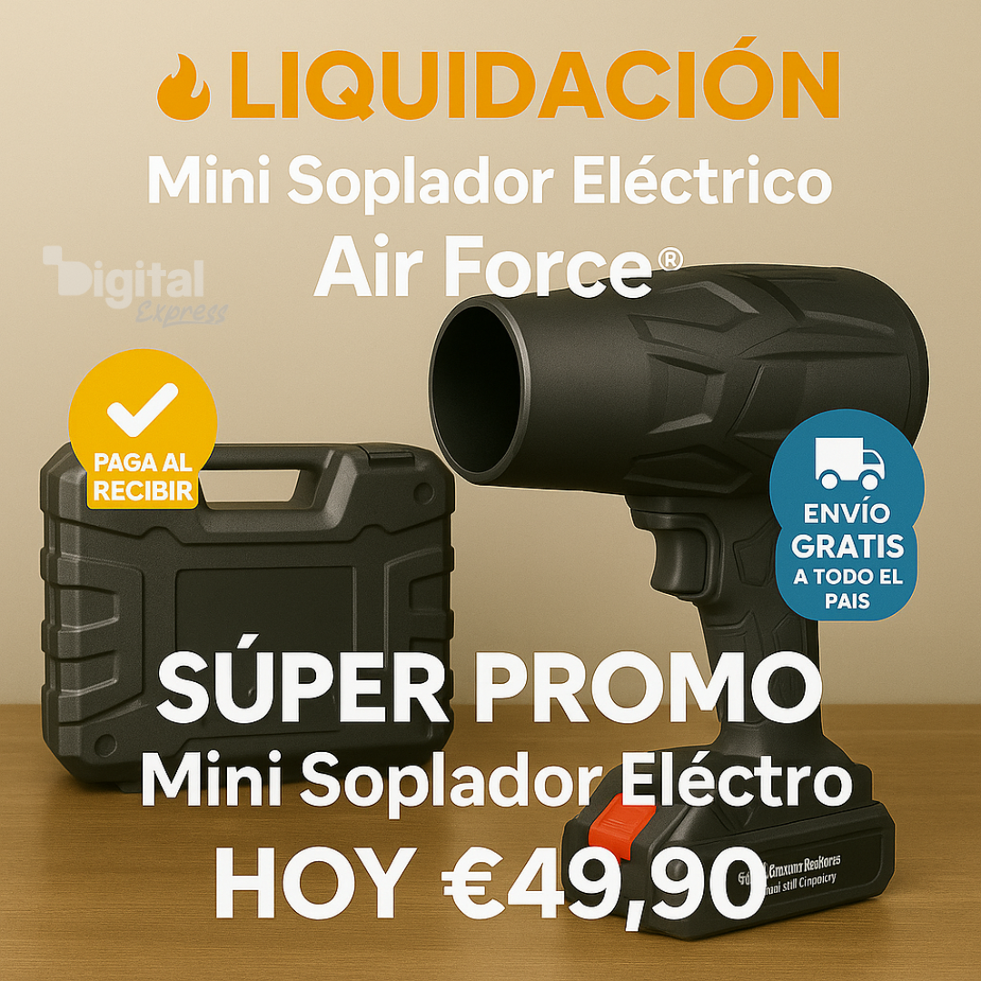 Mini Soplador Eléctrico Air Force® – Potencia Extrema en la Palma de tu ManoAir Force