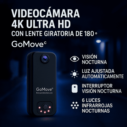 Videocámara 4K Ultra HD con Lente Giratoria de 180° - GoMove© (LIQUIDACION POR CIERRE)