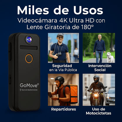 Videocámara 4K Ultra HD con Lente Giratoria de 180° - GoMove©