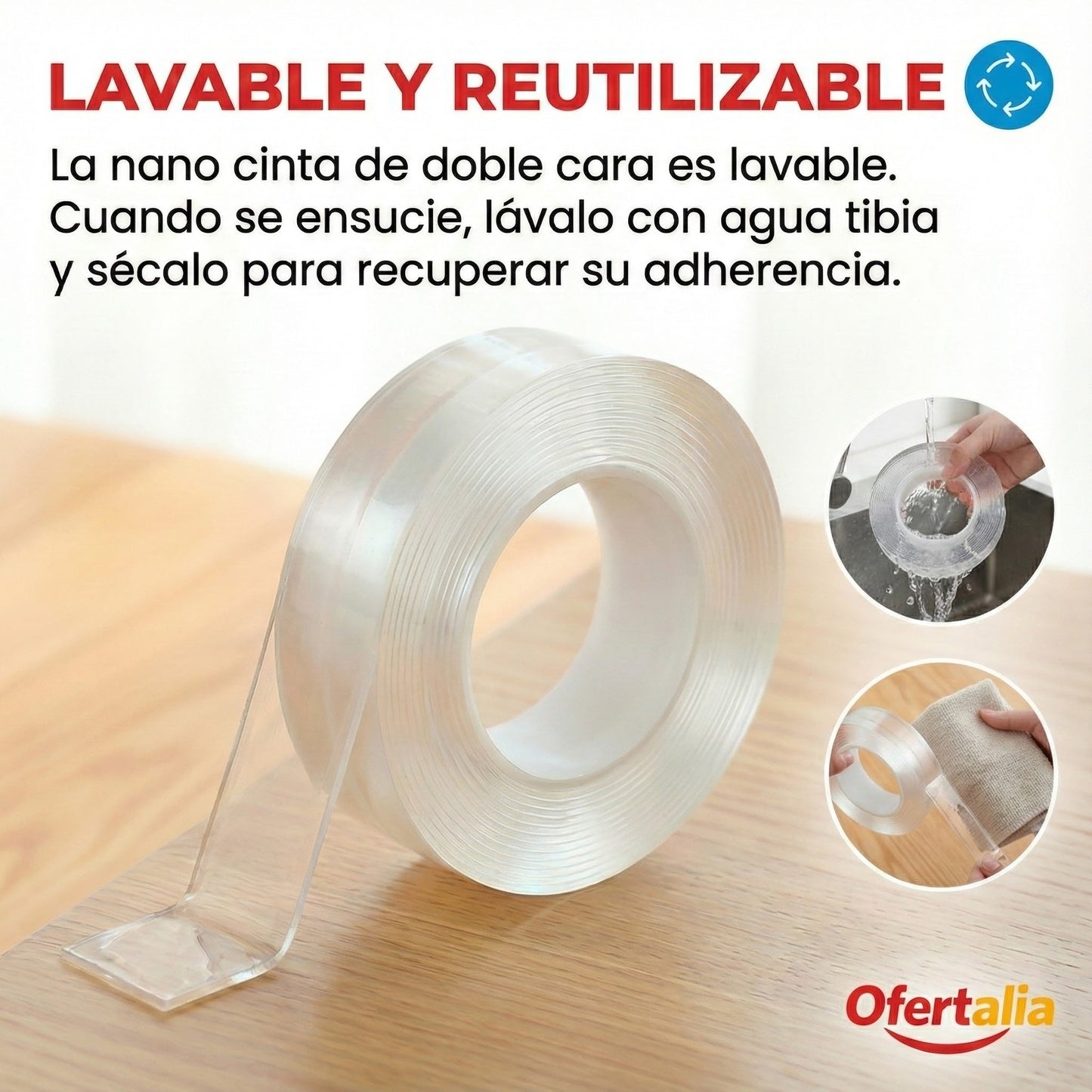 [PAGA 1, LLEVA 3] GripMax™ – 3M Cinta Doble Faz Lavable y Reutilizable con Adhesión Súper Fuerte
