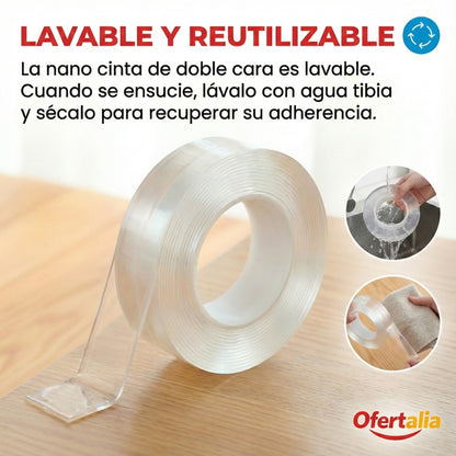 [PAGA 1, LLEVA 3] GripMax™ – 3M Cinta Doble Faz Lavable y Reutilizable con Adhesión Súper Fuerte