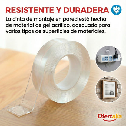 [PAGA 1, LLEVA 3] GripMax™ – 3M Cinta Doble Faz Lavable y Reutilizable con Adhesión Súper Fuerte