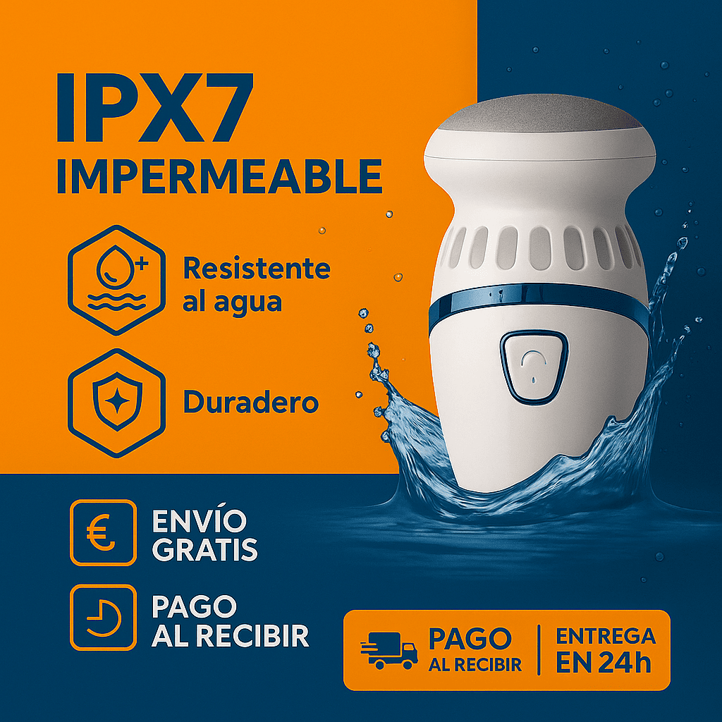 Removedor de Callos Eléctrico con Rodillo Exfoliante y Cabezal Reemplazable