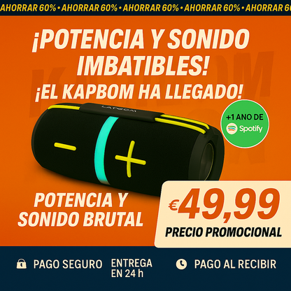 POTENCIA Y SONIDO IMBATIBLES! ¡El KAPBOM™ HA LLEGADO +1 Año de Suscripción a Spotify Premium Gratis