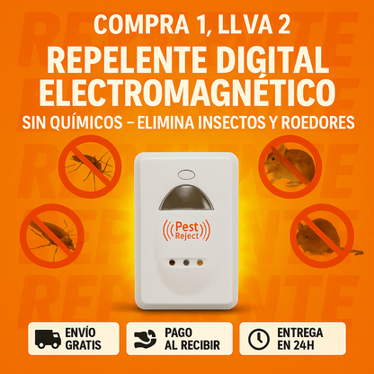 [COMPRA 1, LLEVA 2] Repelente Digital Electromagnético Sin Químicos – Elimina Insectos y Roedores