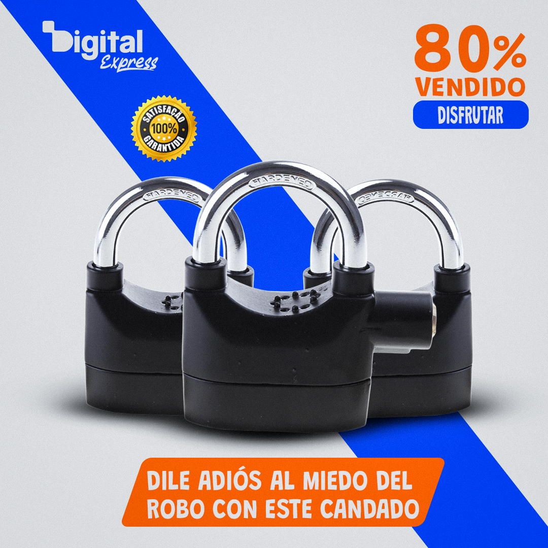 [COMPRA 1 Y LLEVA 2] Candado Antirrobo de Acero Endurecido con Alarma Integrada