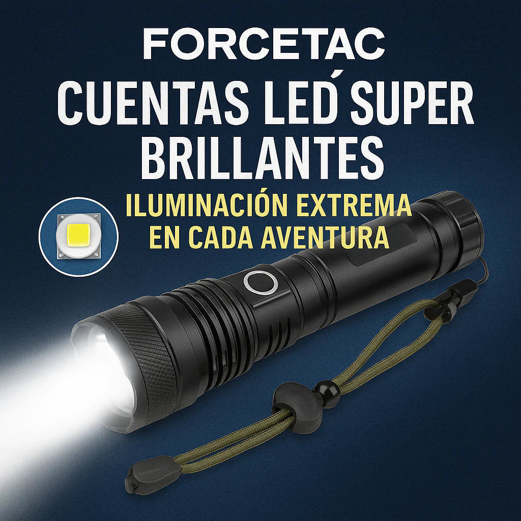 ForceTac - Linterna Táctica Profesional [Ultra Potente, Recargable y Resistente al Agua]