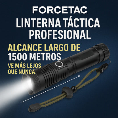 ForceTac - Linterna Táctica Profesional [Ultra Potente, Recargable y Resistente al Agua]