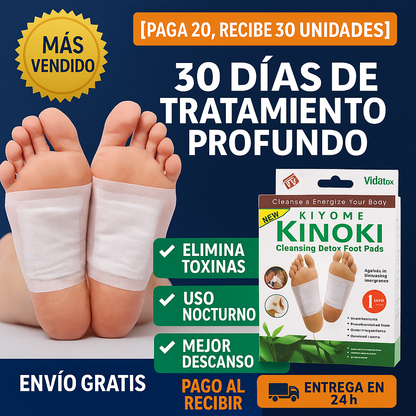 [Paga 20, Recibe 30 Unidades] Parche Detox Pies VidaTox™ – Eliminación de Toxinas Mientras Descansas