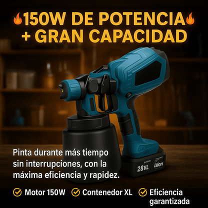 SprayMaster PRO™ - Pistola Americana Eléctrica con Guantes, Gafas, Filtro, Cepillo, Tubo, Limpiador y 2 Baterías Gratis