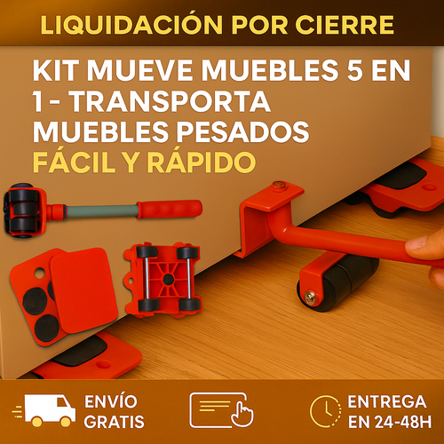 Kit Mueve Muebles 5 en 1 –  Transporta Muebles Pesados Fácil y Rápido (REBAJAS DE ENERO)