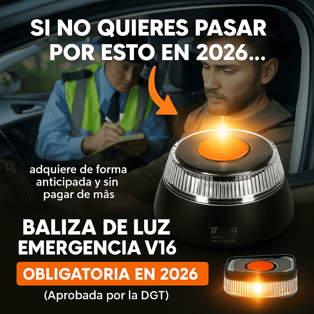 Baliza de Luz Emergencial V16 con Geolocalización – Obligatoria en 2026 (Aprobada por la DGT)