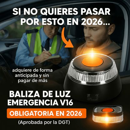 Baliza de Luz Emergencial V16 con Geolocalización – Obligatoria en 2026 (Aprobada por la DGT)