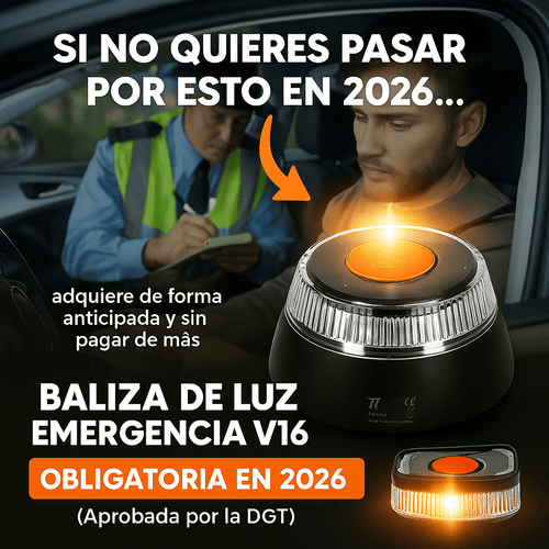 Baliza de Luz Emergencial V16 con Geolocalización – Obligatoria en 2026 (Aprobada por la DGT)