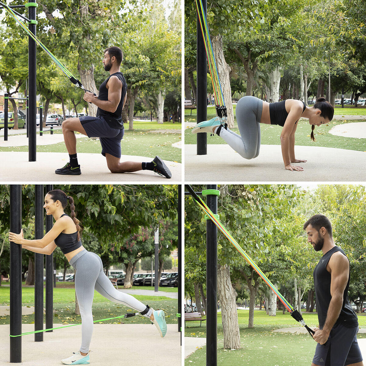 [ENTRENA EN CASA] SuperKit 11 Piezas – Bandas Tubulares + Guía para Tonificar Todo el Cuerpo